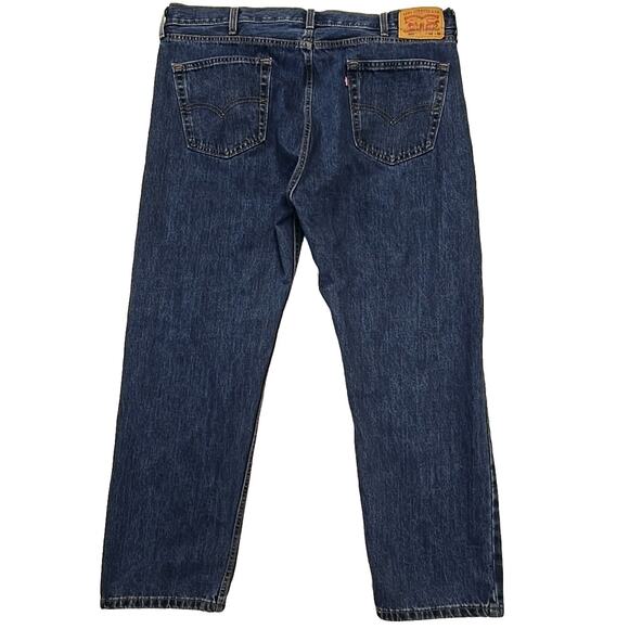 Levis 505 Men's Jeans Straight Leg Regular Fit Size 42x30 Blue Denim - Picture 4 of 9